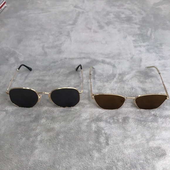 Two Women's Gold Rimmed  unbrnded Sunglasses & Prada case - Picture 1 of 16
